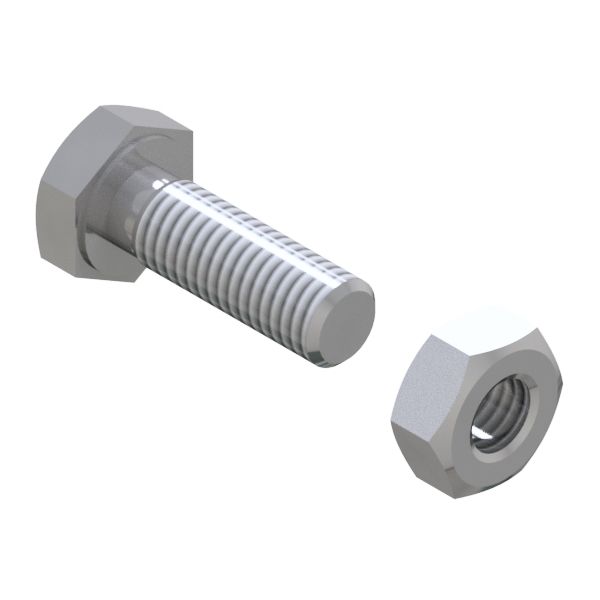 MONTAGESATZ DN10-65/1"-2,5" A2 4xM8x27 DIN933+4xM8 DIN934