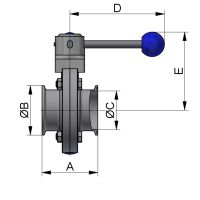 SCHEIBENVENTIL SV04 CC DN25 304L BL HB-ST VMQ